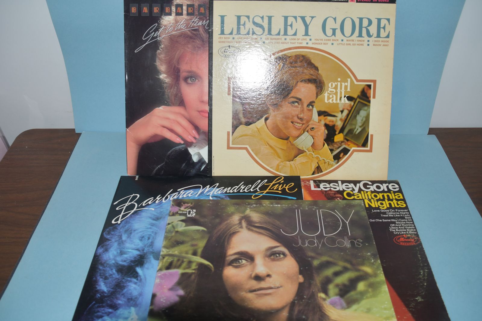 5 VINTAGE VINYL RECORDS ~ BARBARA MANDRELL, JUDY COLLINS, LESLEY GORE ~ ALL FOR $5