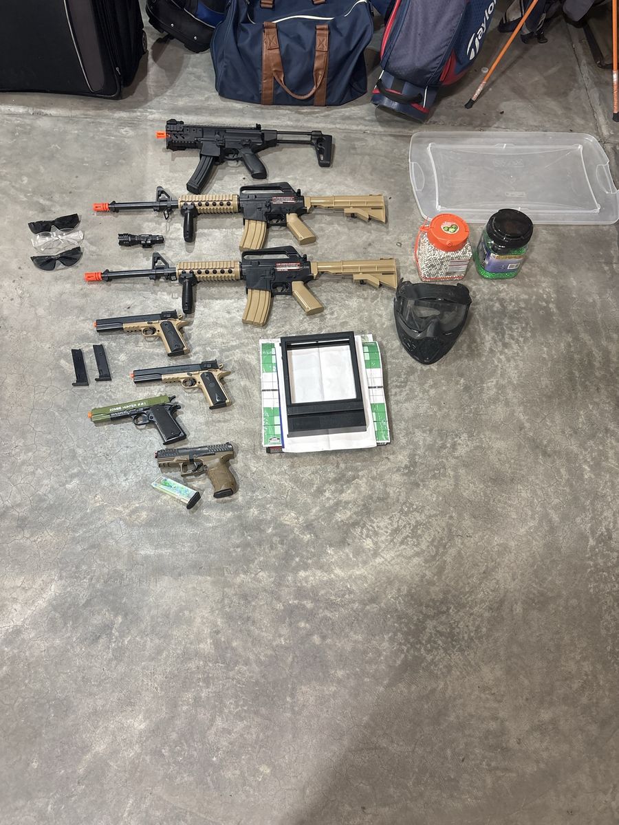 Airsoft Guns - Elite Force Walther PPQ, Sig Sauer MCX, Colt M4 - Complete Airsoft Package