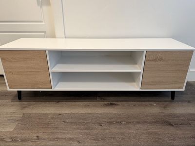 Brand New Modern White TV Entertainment Stand
