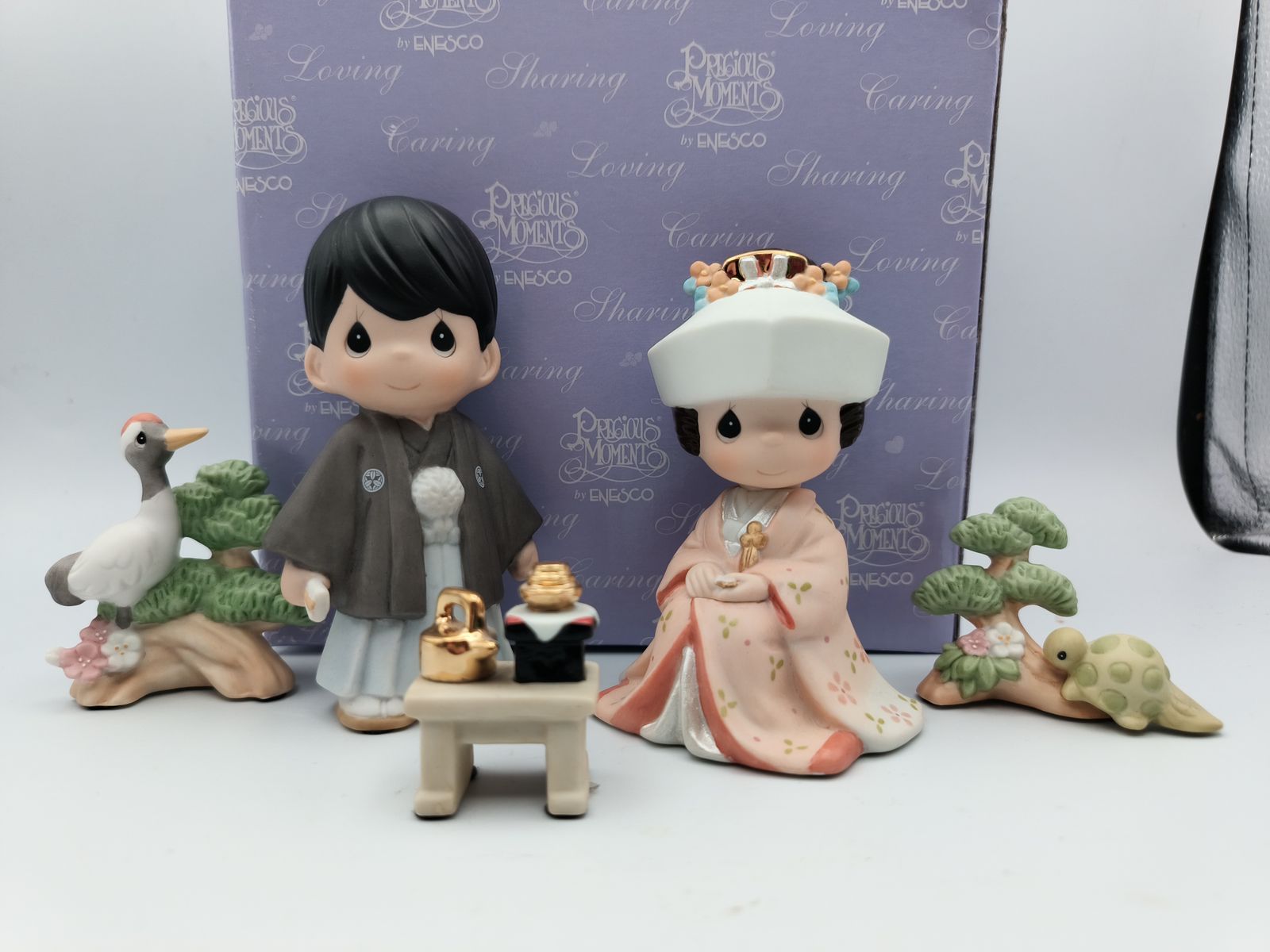 RARE Precious Moments Japanese Wedding~The Lord Bless You & Keep You~5 Piece~w/ BOX