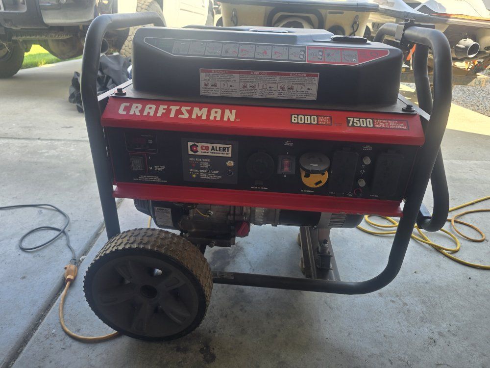 Craftsman 6000 Running / 7500 Starting Watt Portable Gas Generator with CO Alert