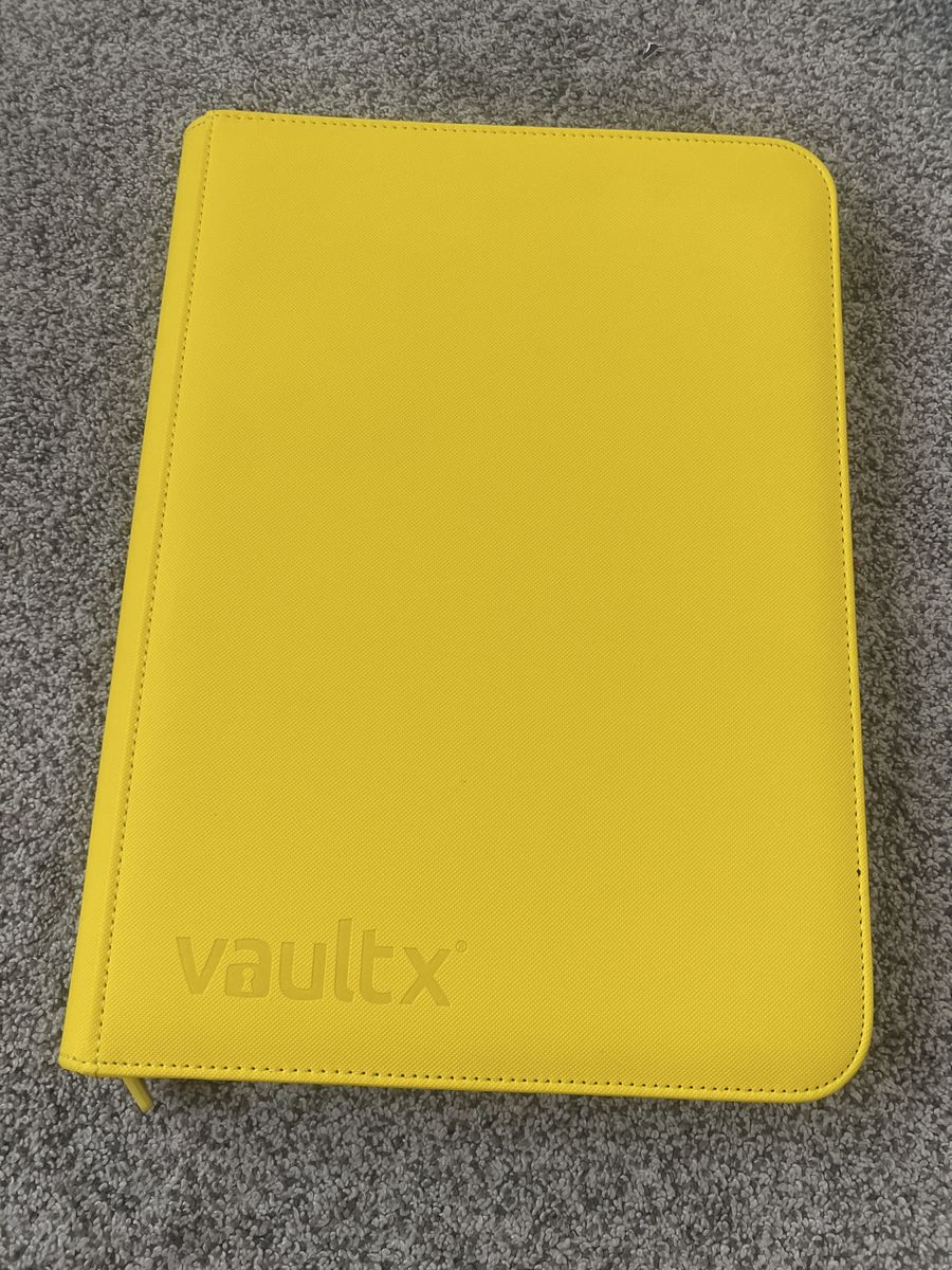 VaultX 9-Pocket Trading Card Binder - Yellow - Zip-up for TCG Storage