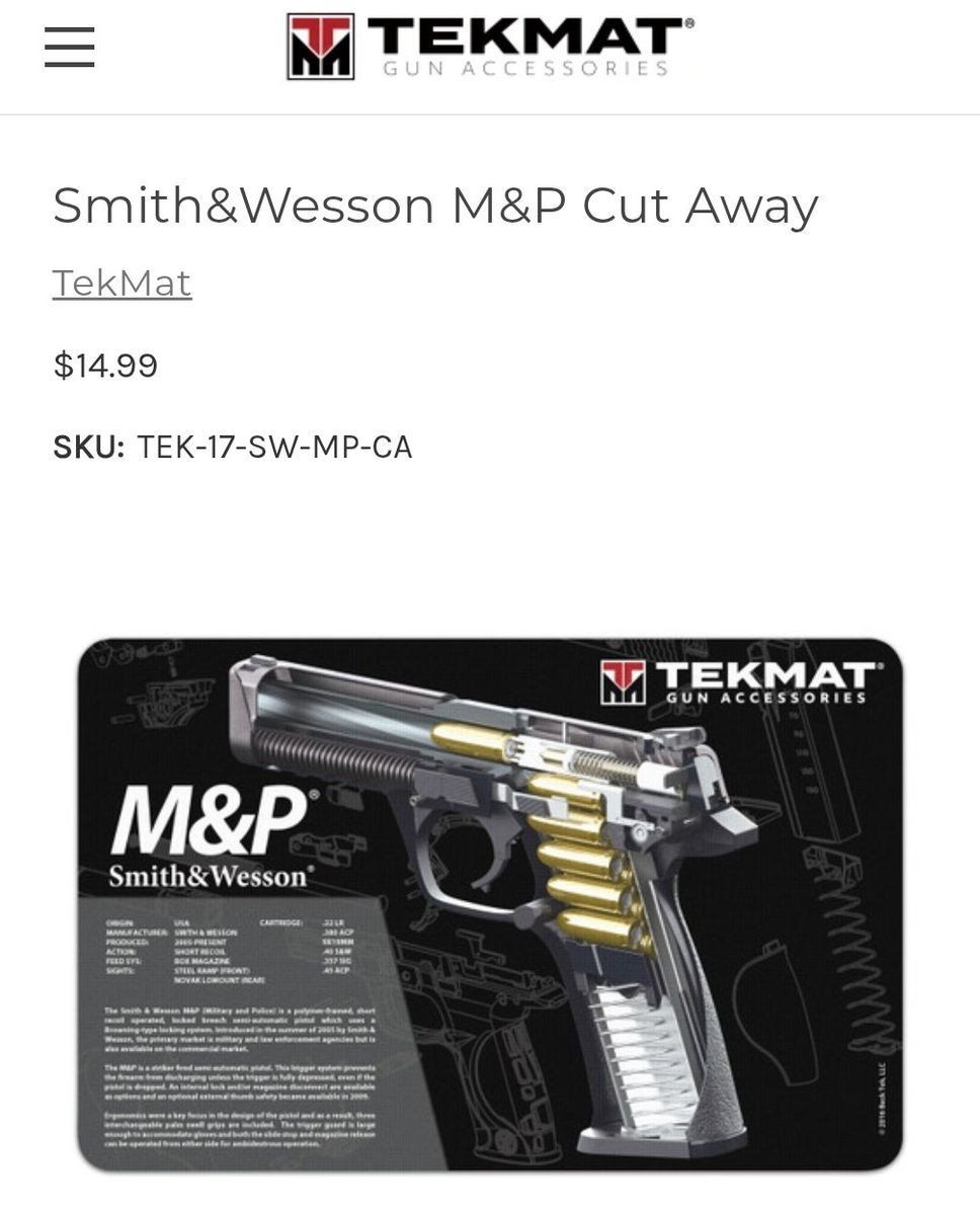 New TekMat Gun Cleaning Mat for Smith & Wesson M&P pistols