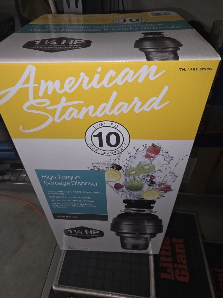 American Standard High Torque 1 1/4 HP Gun Metal Garbage Disposal - New in Box