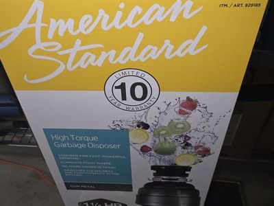 American Standard High Torque 1 1/4 HP Gun Metal Garbage Disposal - New in Box