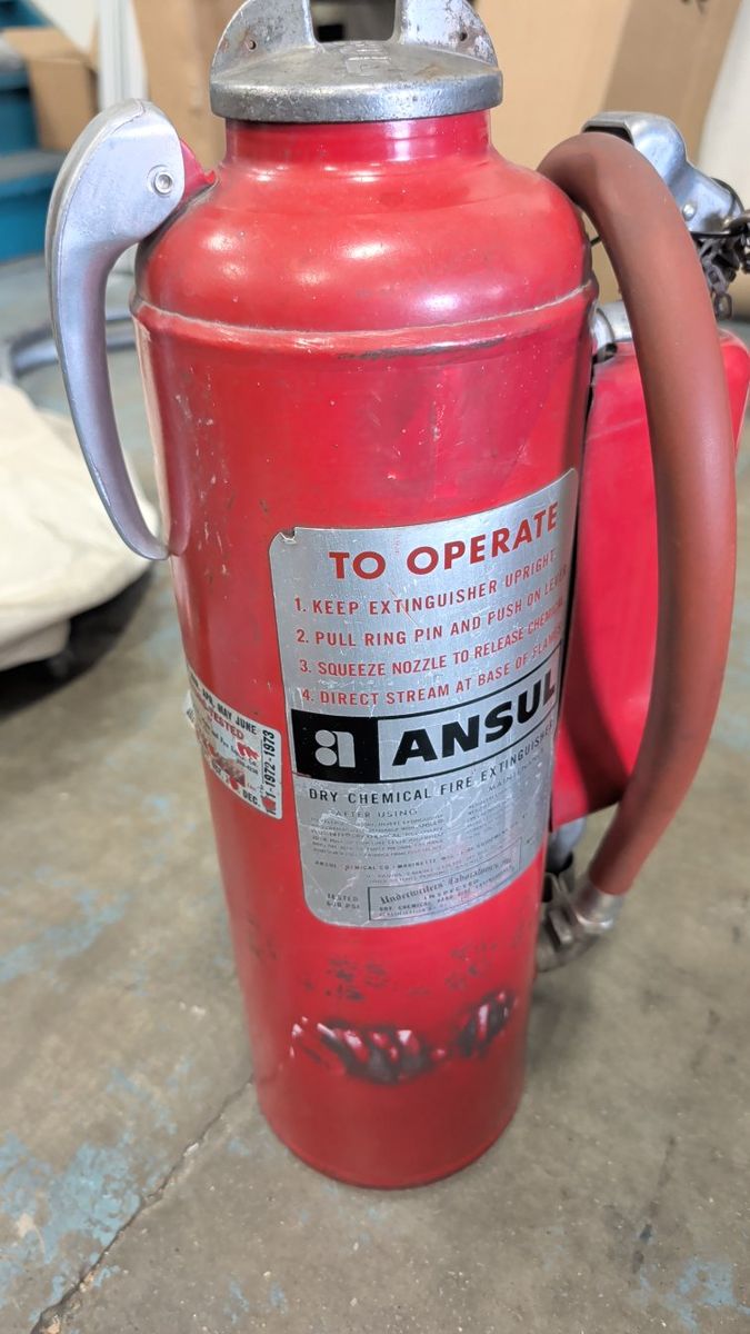 Vintage Ansul Dry Chemical Fire Extinguisher Red Collectible