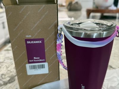 NEW SILICANICE Rose Soft Touch (Matt) Tumbler - Insulated Cup with Lid & Braided Handle