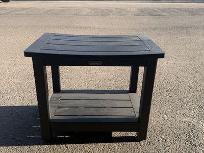 KaimuBench Heavy Duty HDPS Waterproof Shower Bench Seat with Storage Shelf - Black
