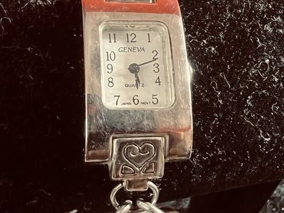 Geneva Quartz Women's Watch with Beaded Charm Bracelet