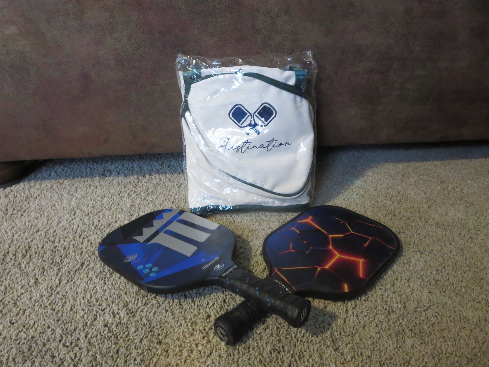 Austination Pickleball Paddle Set with Bag & Ball - 2 Paddles, 1 Ball, Carry Bag