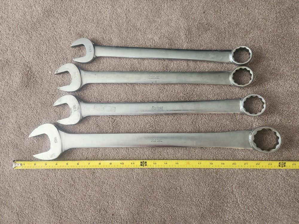 Snap-on 1-3/16" to 1-5/8" Combination Wrenches - 4-Piece Set, Large Size Mechanics Tools