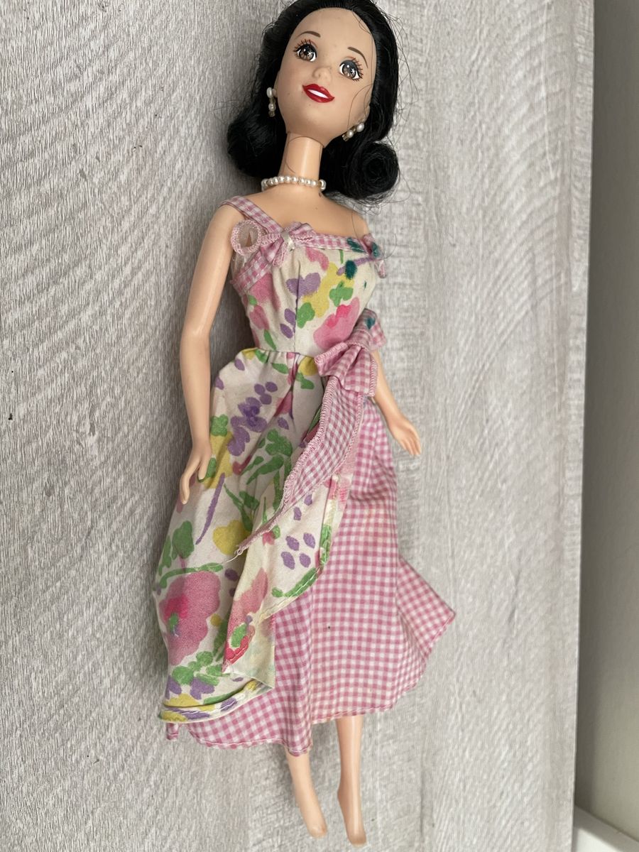 Vintage Snow White 1966 Barbie Doll Floral Gingham