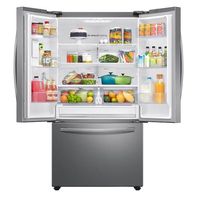 Samsung - 28 cu. ft. 3-Door French Door Refrigerator with Large Capacity - Stainless Steel