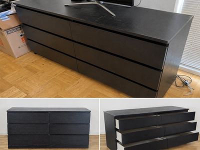 IKEA 6-Drawer Dresser + 2 Matching Nightstands — $100 — MUST GO ASAP!