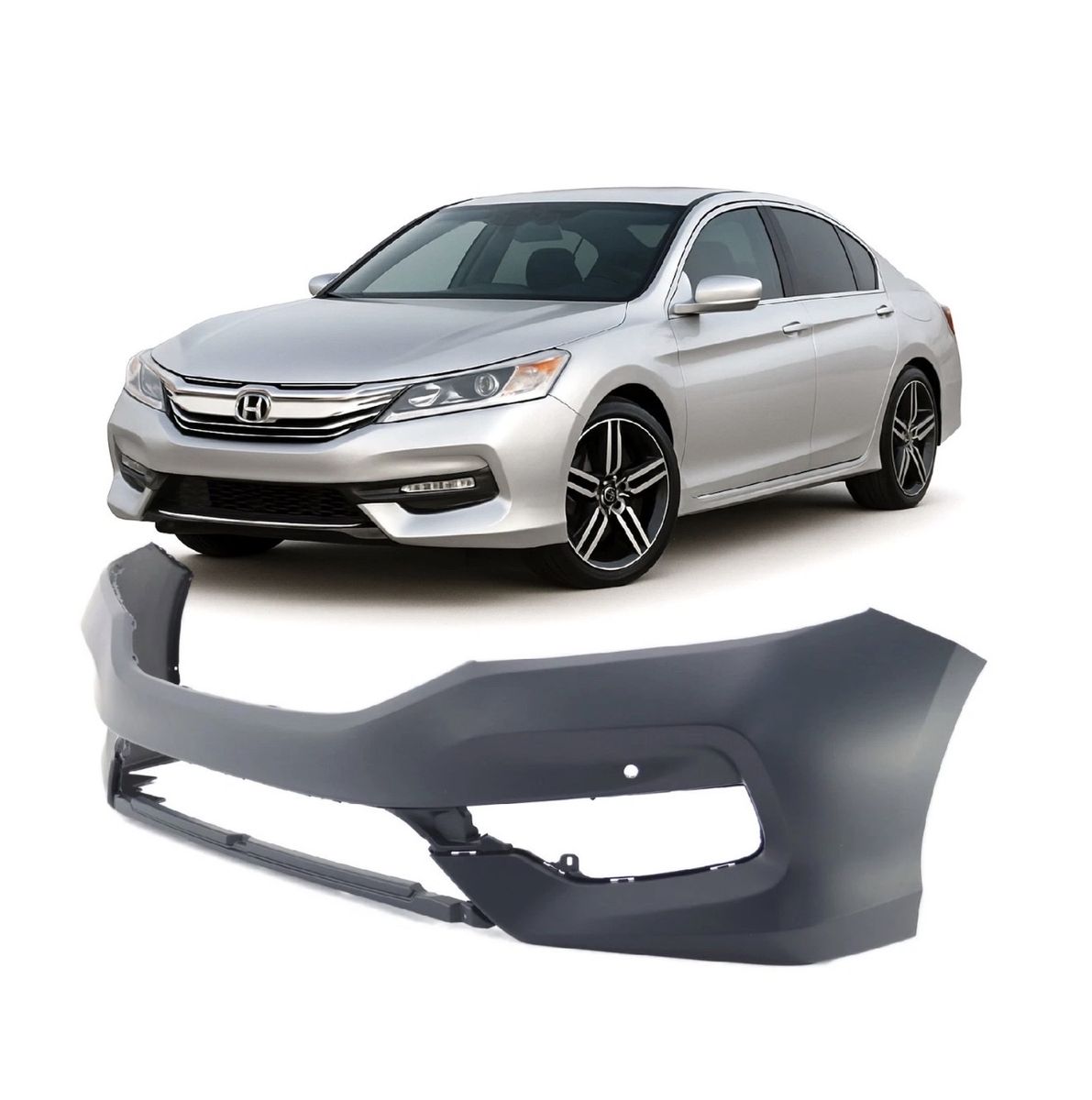 2016-2017 Honda Accord Front Bumper Cover Primered for Sedan Models