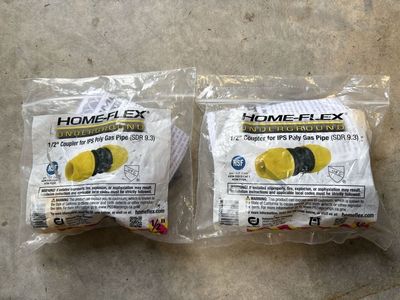 Homeflex 1/2" IPS Underground Yellow Poly Gas Pipe Couplers (2)