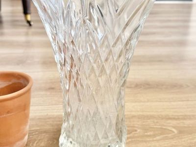 Set of 2 | Beautiful | Vintage | Crystal Vase | Decorative Glass Serving Bowl-$10 for Both