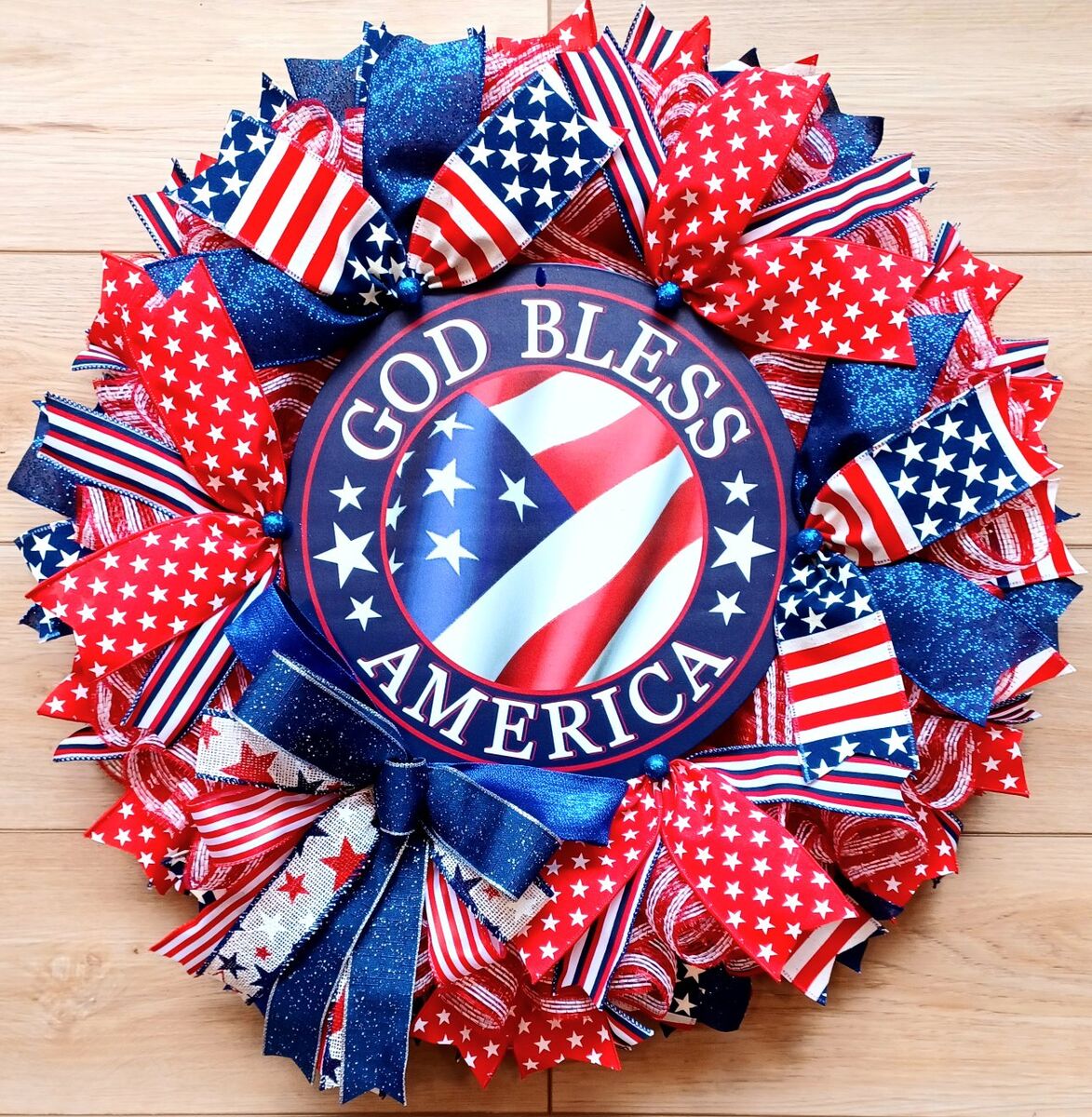 God Bless America 4th of July Wreath
