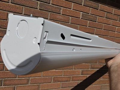 New White 48-inch Fluorescent Light Fixtures (3-Pack), New in Box