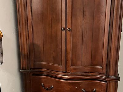 Traditional Solid Wood Armoire in Cherry Finish