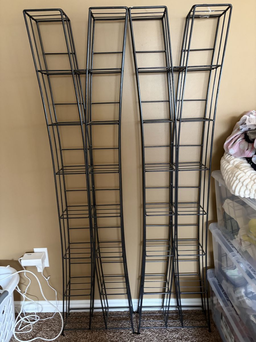 Black metal shelfs