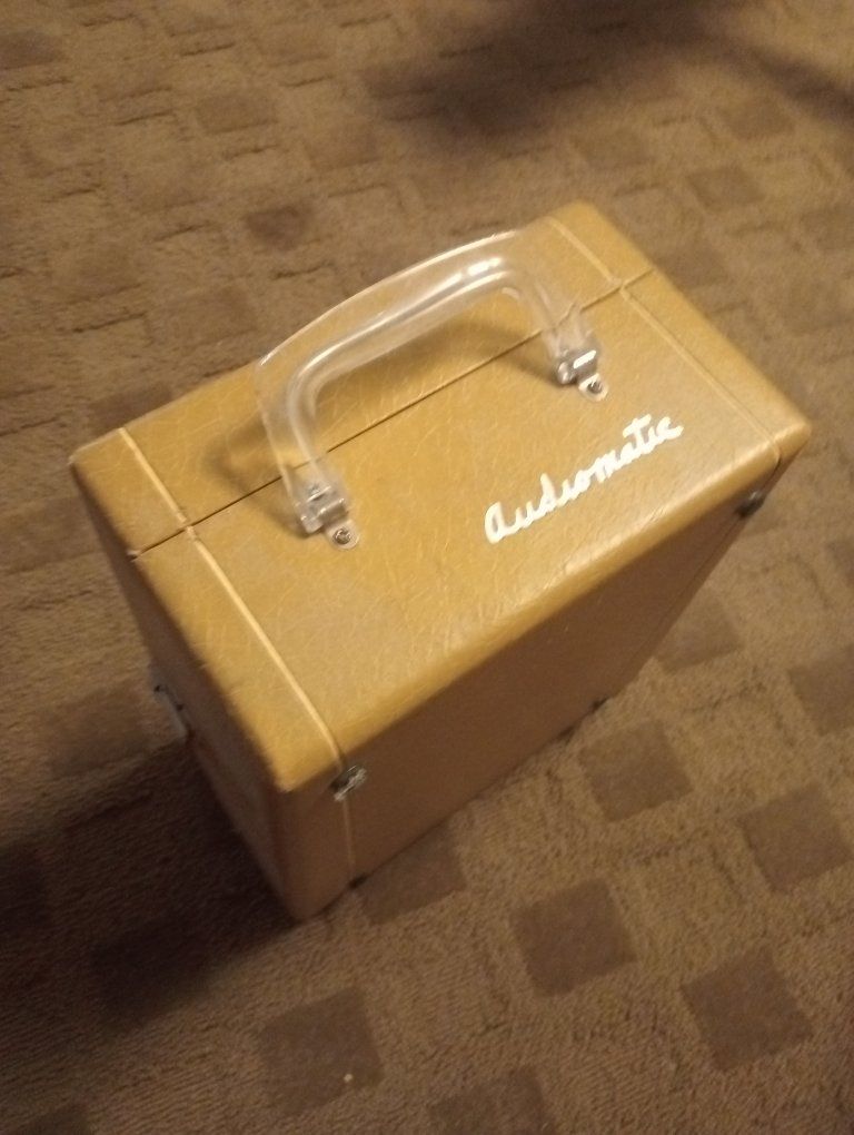 Vintage Audiomatic Portable Record Player Phonograph with Suitcase Case