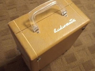 Vintage Audiomatic Portable Record Player Phonograph with Suitcase Case