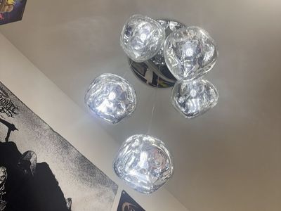 Modern chrome silver bulb light chandelier new!
