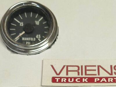 Used 2001 Peterbilt 357 Manifold PSI Gauge Chrome Bezel, Part # 17-04312-6C0