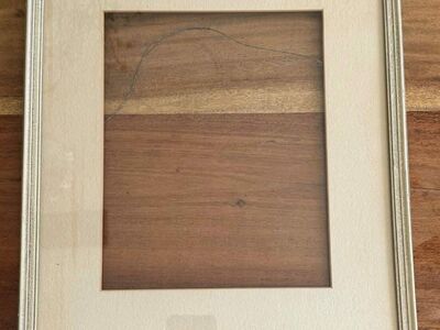 Antique Vintage Simple Wooden Frame with Glass - 14"x 11.5" - Shabby