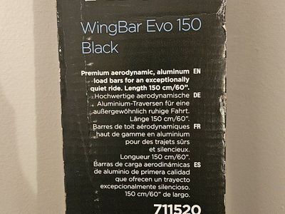 Thule WingBar Evo 150 Black Premium Aerodynamic Aluminum Crossbars (60-inch)