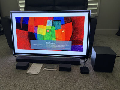 LG 55 C1 4K OLED TV, Vizio M51ax-J6 Dolby Atmos Surround Sound System, Apple TV 4K