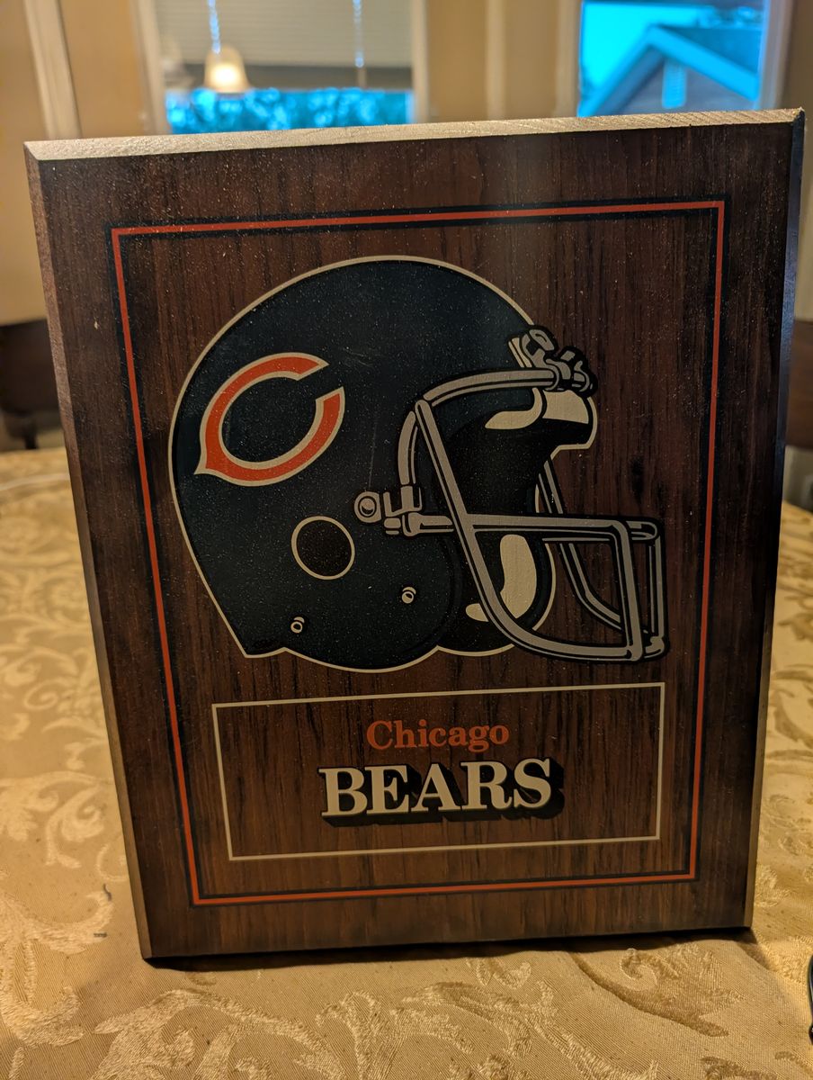 Vintage Chicago Bears Wood Plaque Wall Decor NFL Football
