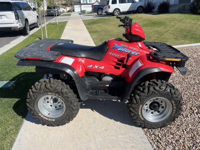 1995 Polaris Xplorer 400 2-Stroke 4x4 ATV - Red, Liquid-Cooled