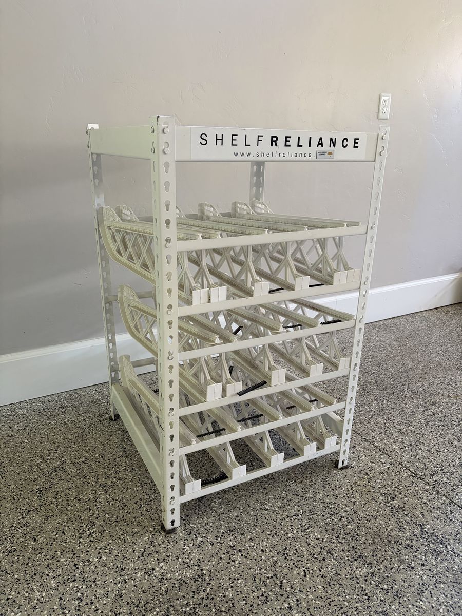 Shelf Reliance Can Rack System Storage Organizer White Metal
