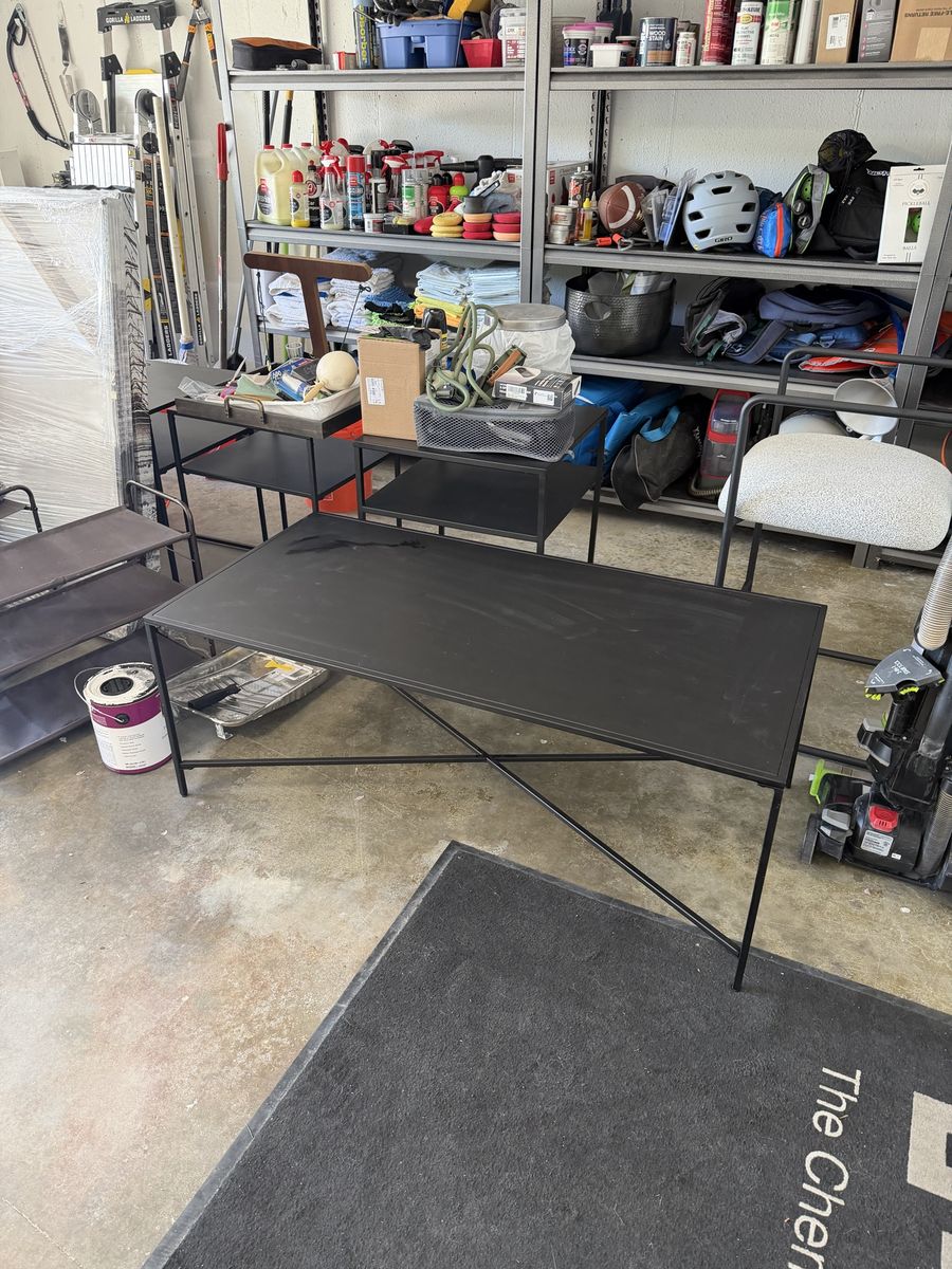 Black metal coffee table