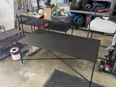 Black metal coffee table