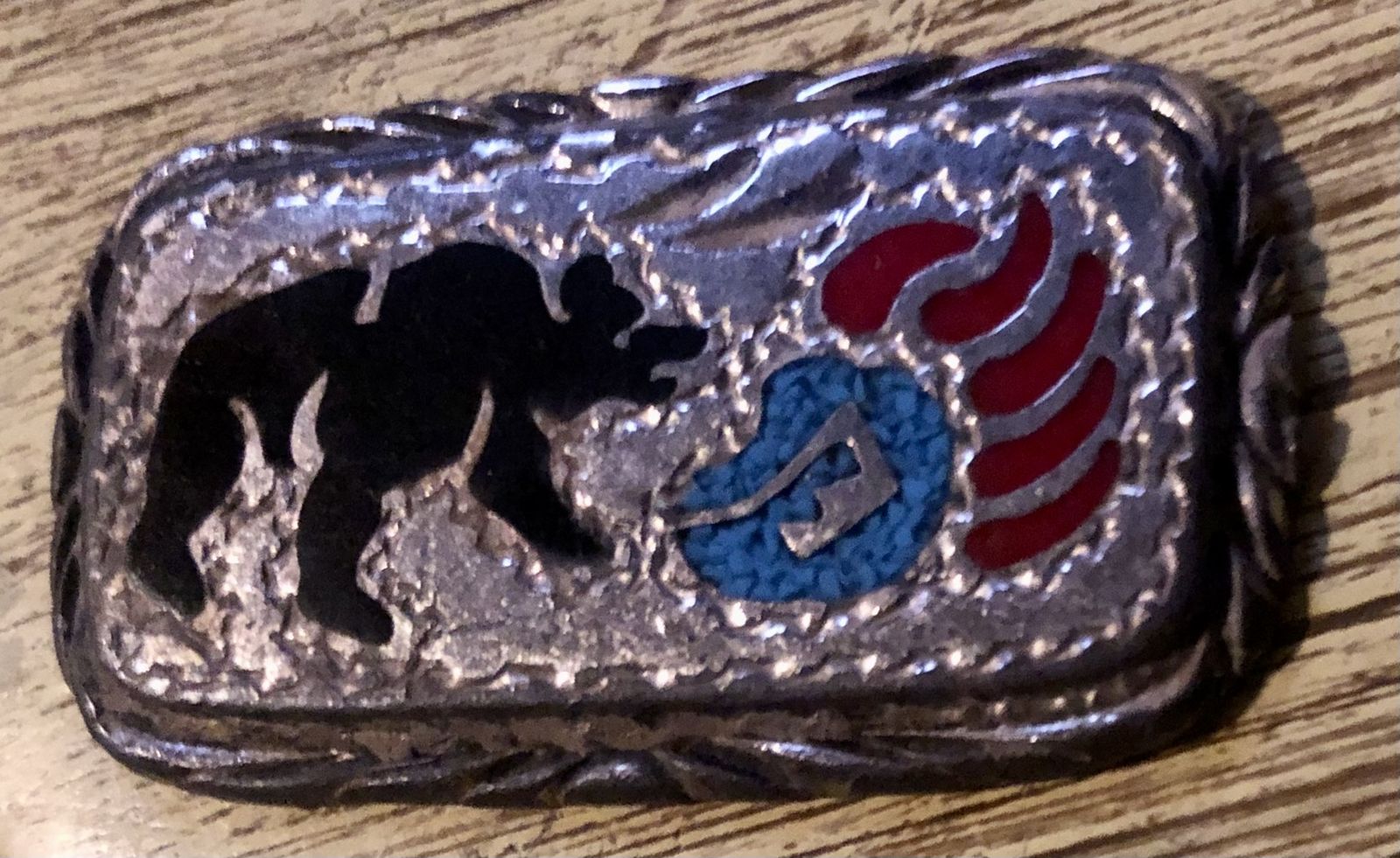 VINTAGE NAVAJO BELT BUCKLE .925 Turquoise