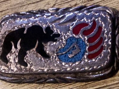 VINTAGE NAVAJO BELT BUCKLE .925 Turquoise