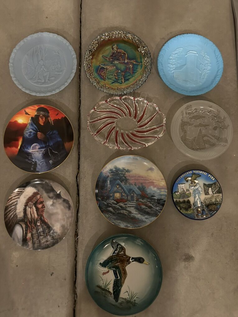Fenton Glass And Various Collectible Plates