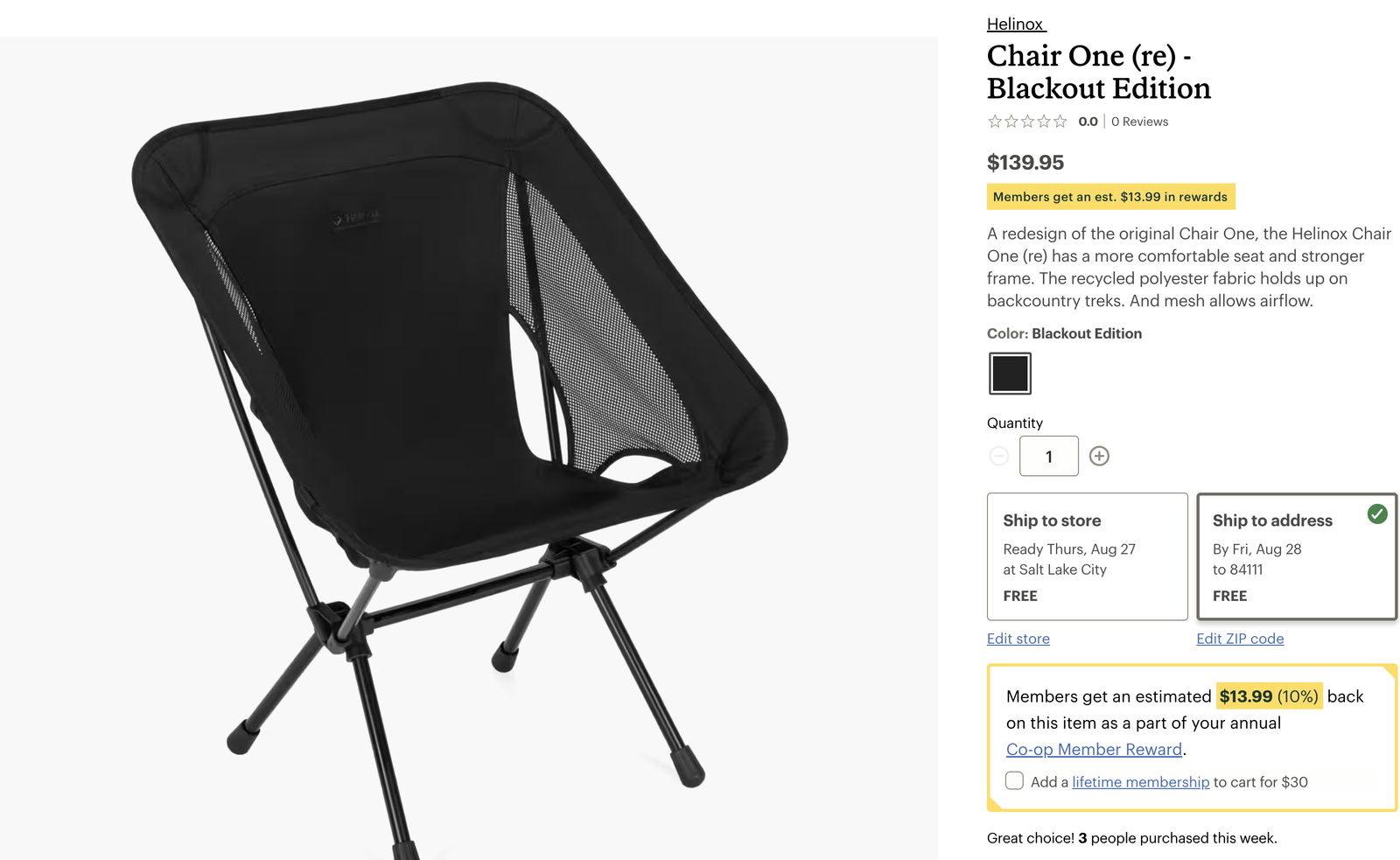 Helinox Chair One Series + Rocking Foot