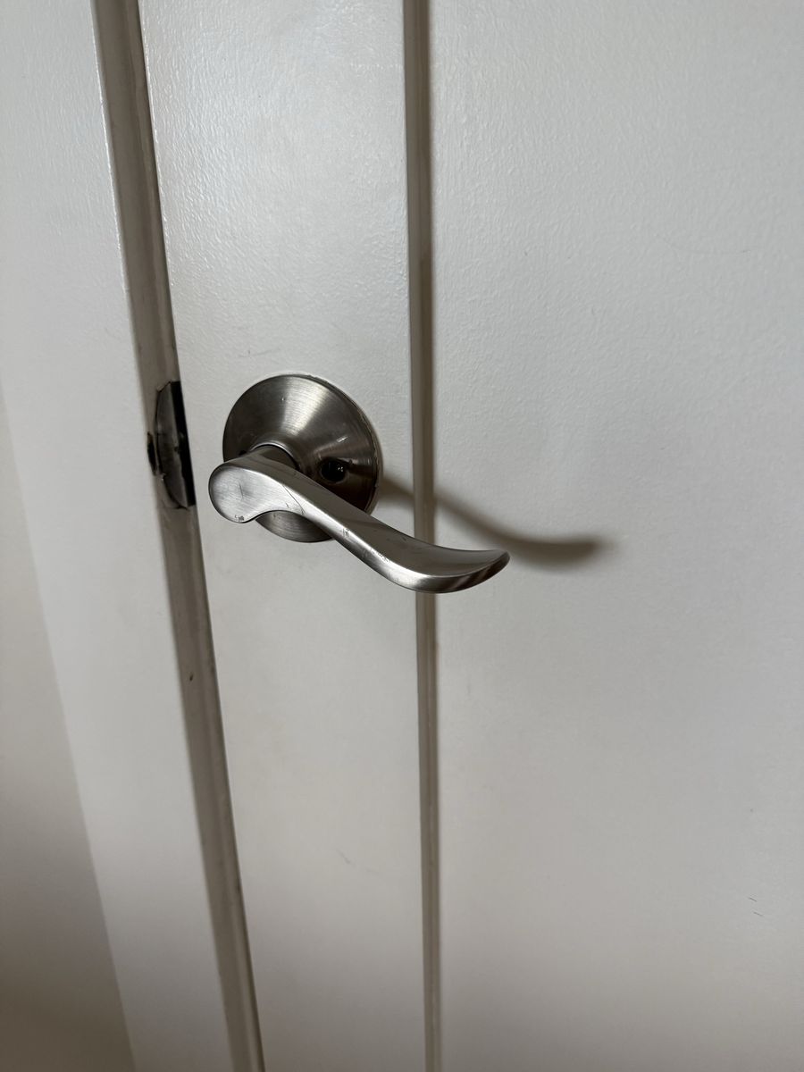Door Hardware - Lot of Brushed matte silver Handles and Hinges (44 hinges, 16 handles and strike plates)