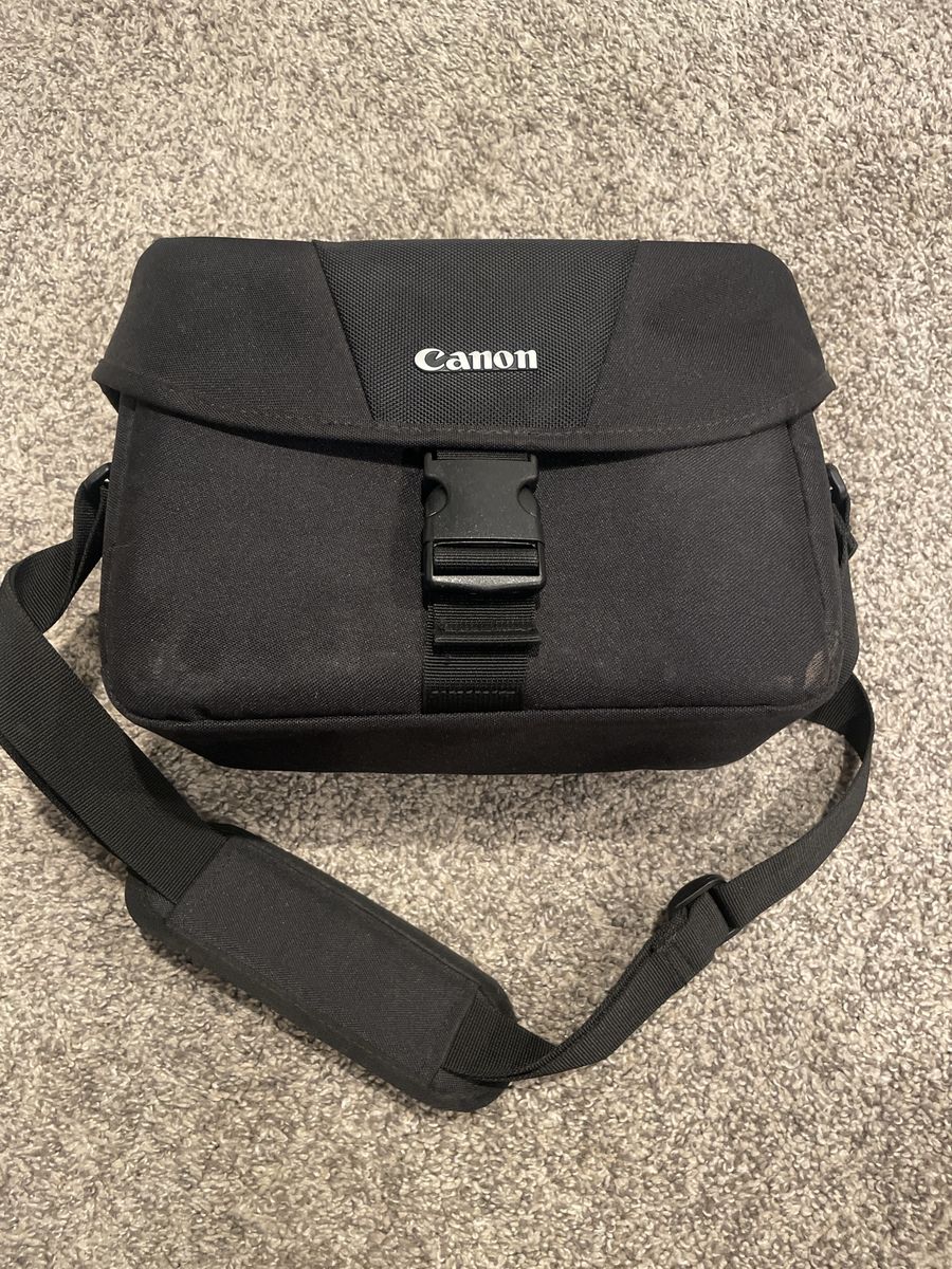 Canon Black Camera Shoulder Bag with Adjustable Strap and Padded Interior