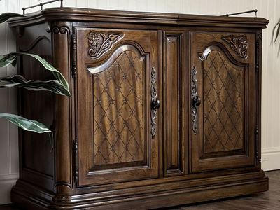 Vintage French Provincial Walnut Server / Bar Cabinet