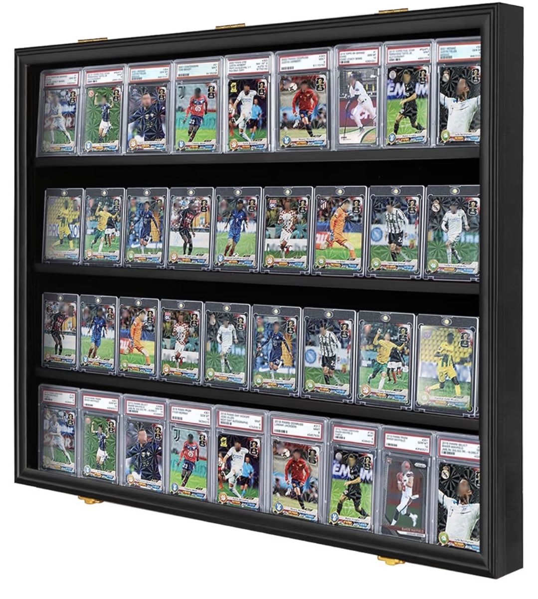 2-Large Capacity Graded Sports Card Display Case Wall Mountable UV Protection Holds 40 Cards