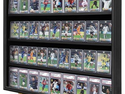 2-Large Capacity Graded Sports Card Display Case Wall Mountable UV Protection Holds 40 Cards
