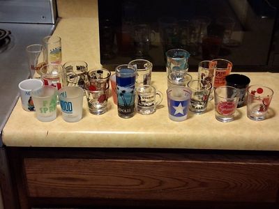 Assorted Collectible Shot Glasses - Vintage Souvenir Set of 19 from Various Locations