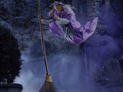 12-Foot Animated Witch Decoration