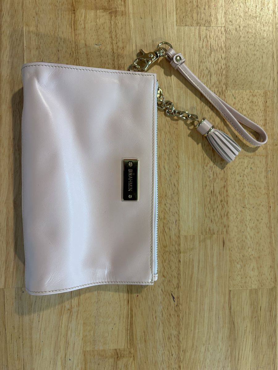 Light Pink Brahmin Wristlet