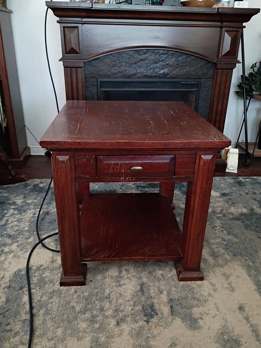 Cherry wood end table